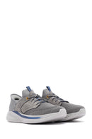 Skechers Men's Grey Slade Lace-Up Thick Sole Fabric Sneakers | Derimod