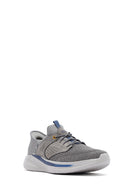 Skechers Men's Grey Slade Lace-Up Thick Sole Fabric Sneakers | Derimod