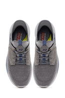 Skechers Men's Grey Slade Lace-Up Thick Sole Fabric Sneakers | Derimod