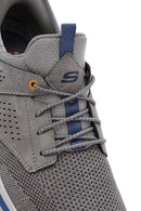 Skechers Men's Grey Slade Lace-Up Thick Sole Fabric Sneakers | Derimod