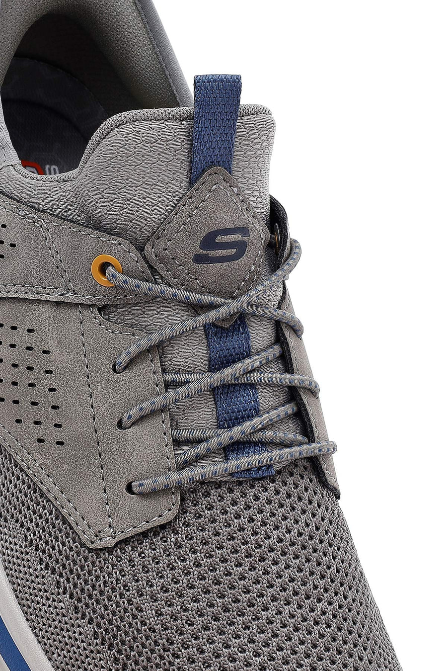 Skechers Men's Grey Slade Lace-Up Thick Sole Fabric Sneakers