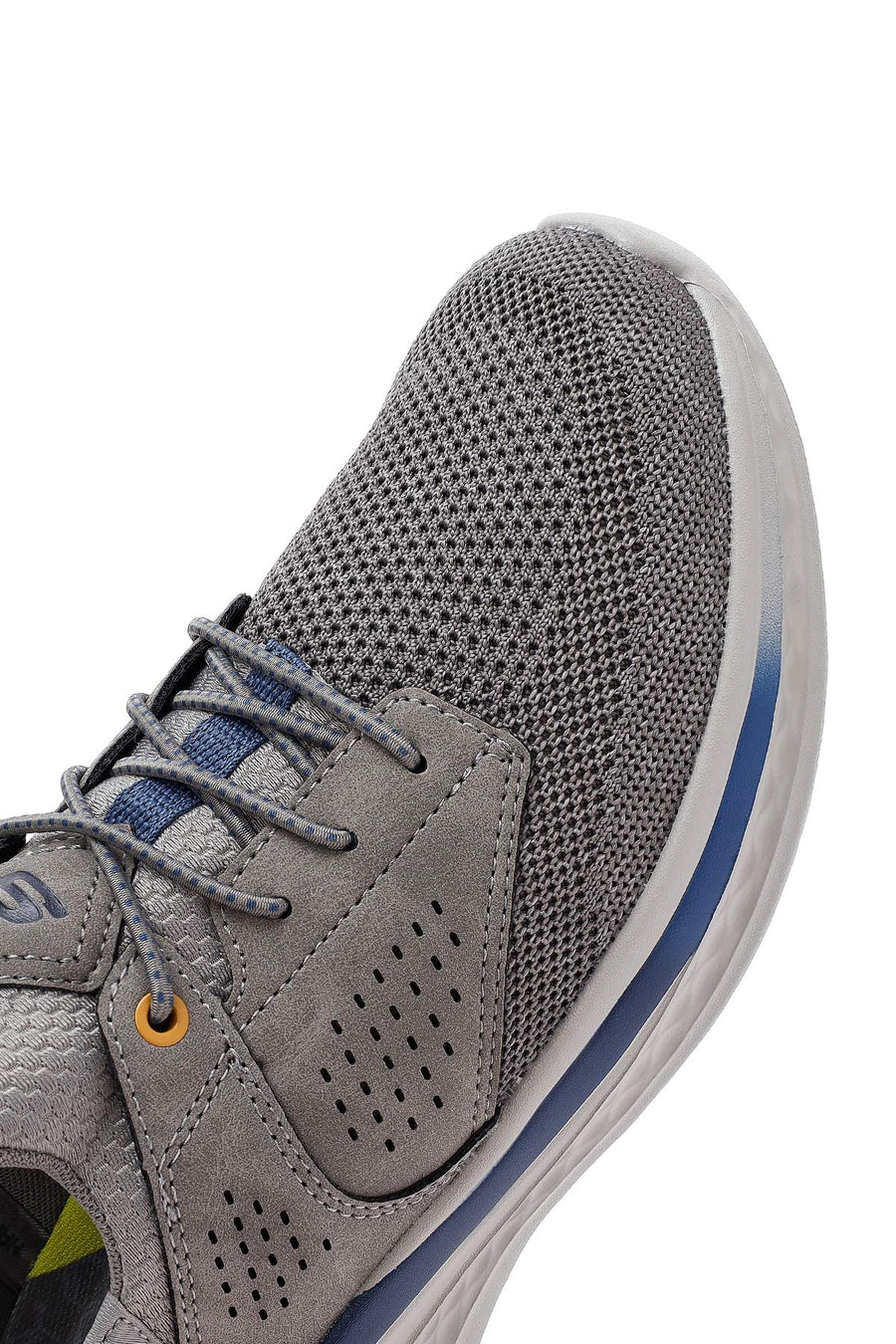 Skechers Men's Grey Slade Lace-Up Thick Sole Fabric Sneakers