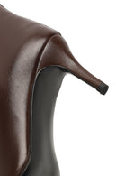 Woman Brown Thin-Heeled Leather Boots | Derimod