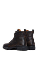 Men's Brown Leather Zippered Boots | Derimod