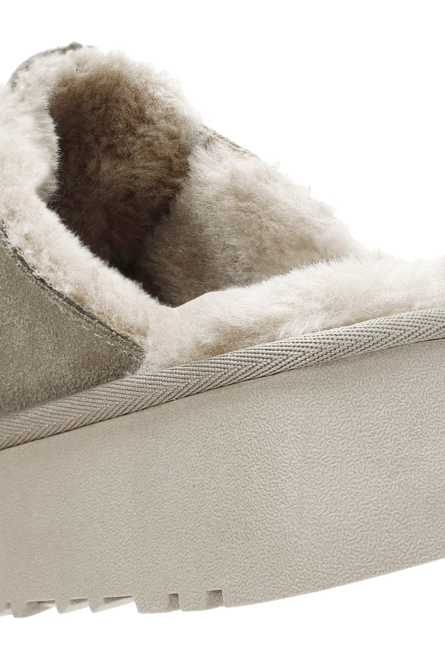 Women's Mink Thick-Soled Fur Detailed Suede Leather Slippers