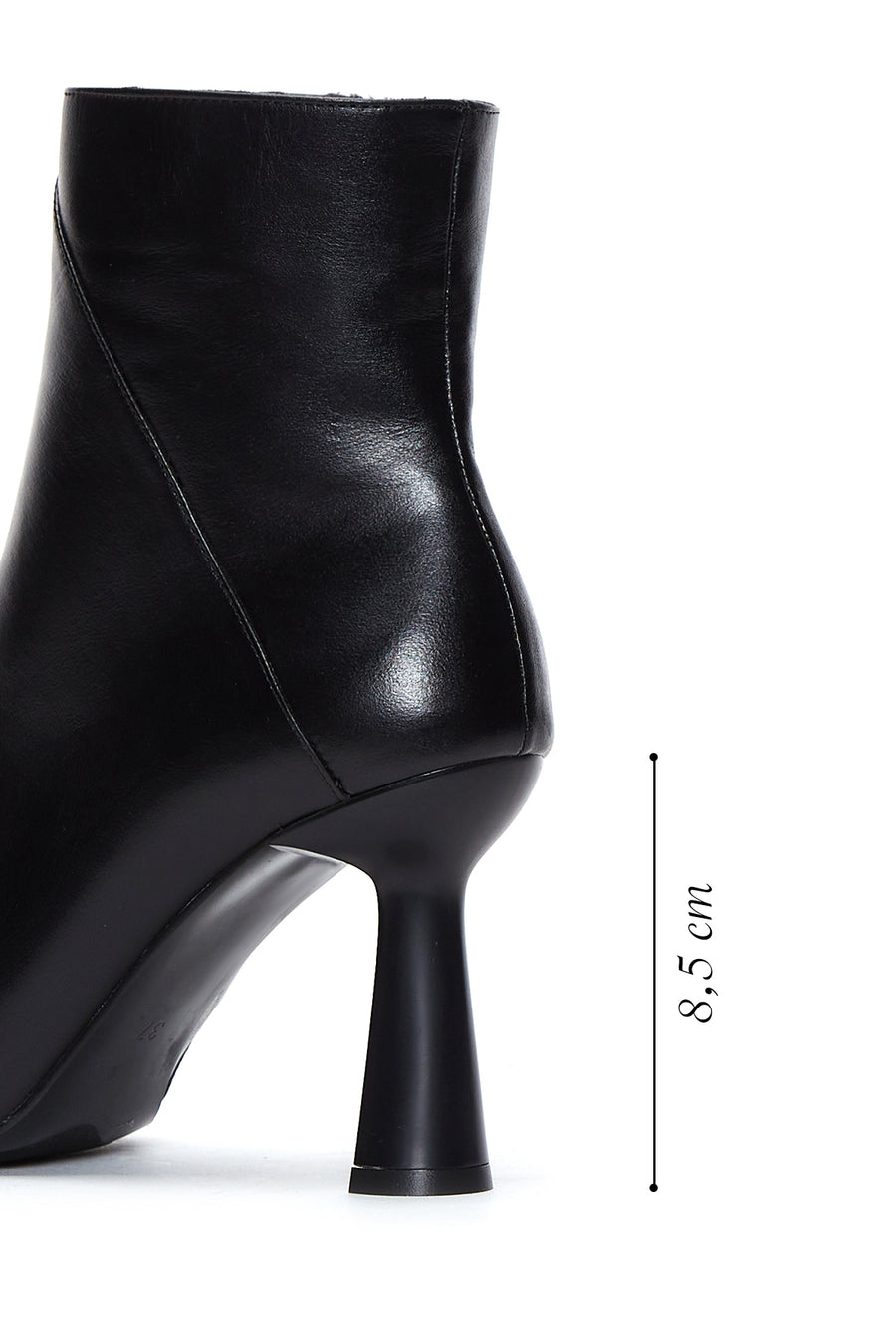 Woman Black Zip Closure Stiletto Heel Leather Boots