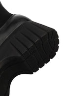 Women's Black Zippered Thick-Sole Leather Boots | Derimod