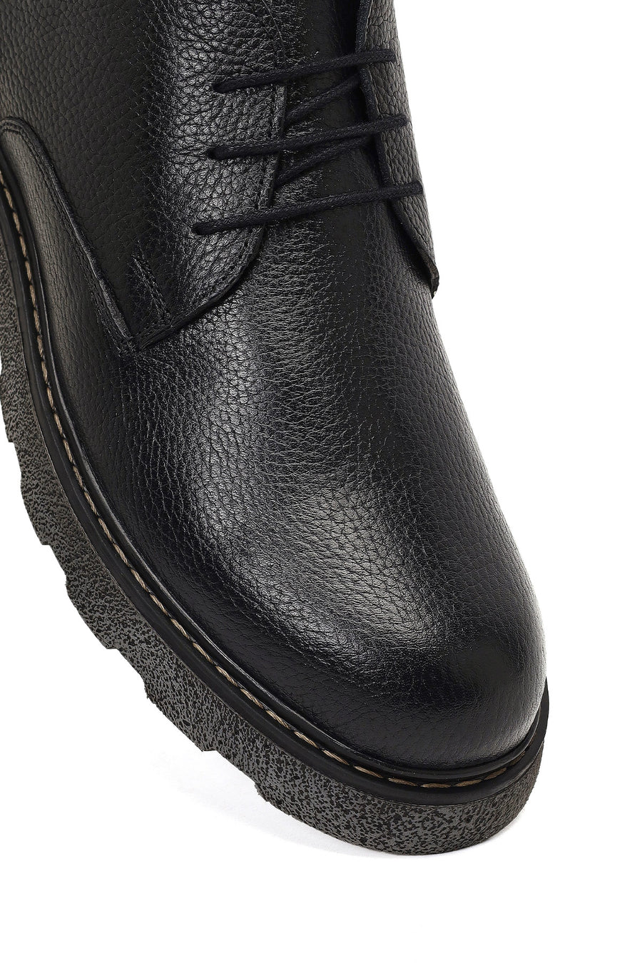 Men's Black Lace-Up Leather Casual Boot
