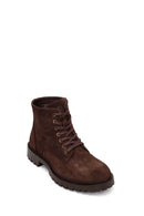 Male Brown Zip Closure Suede Boots | Derimod