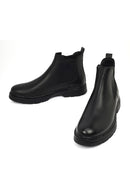 Men's Black Leather Chelsea Boots | Derimod