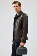 Hugo Men's Mink Leather Jacket | Derimod