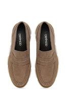 Erkek Vizon Süet Deri Casual Loafer | Derimod