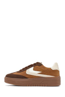 Women's Camel Lace-Up Thick-Soled Sneaker | Derimod