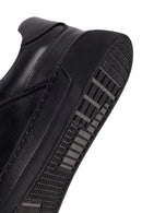 Erkek Siyah Bağcıklı Deri Sneaker | Derimod