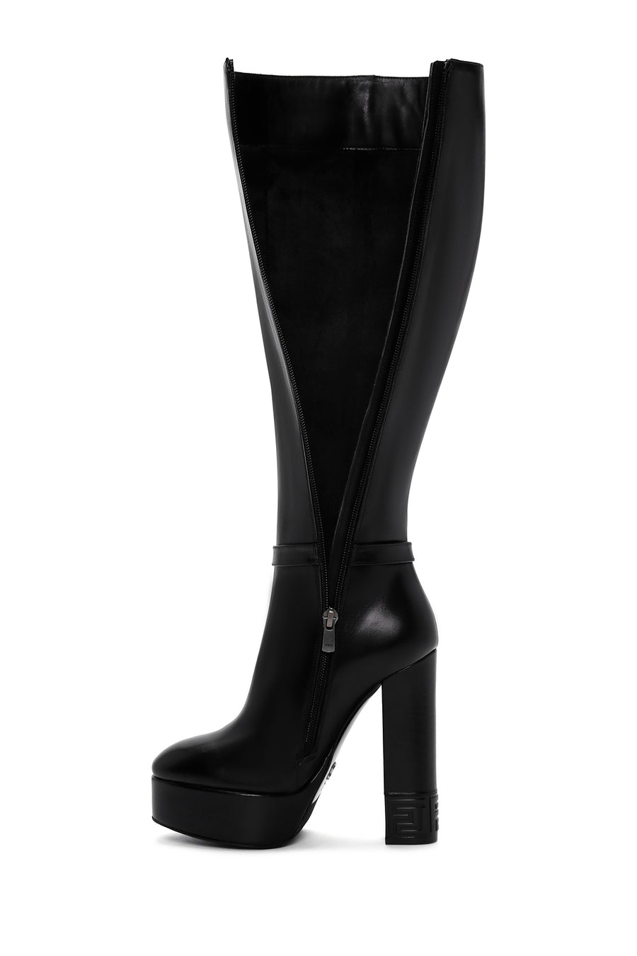 Women's Black Platform High Heel Leather Boots