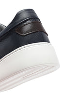 Men's Navy Blue Lace-Up Leather Sneaker | Derimod