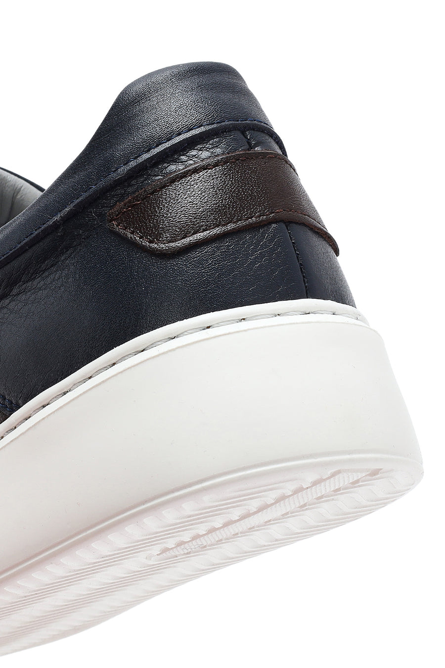 Men's Navy Blue Lace-Up Leather Sneaker