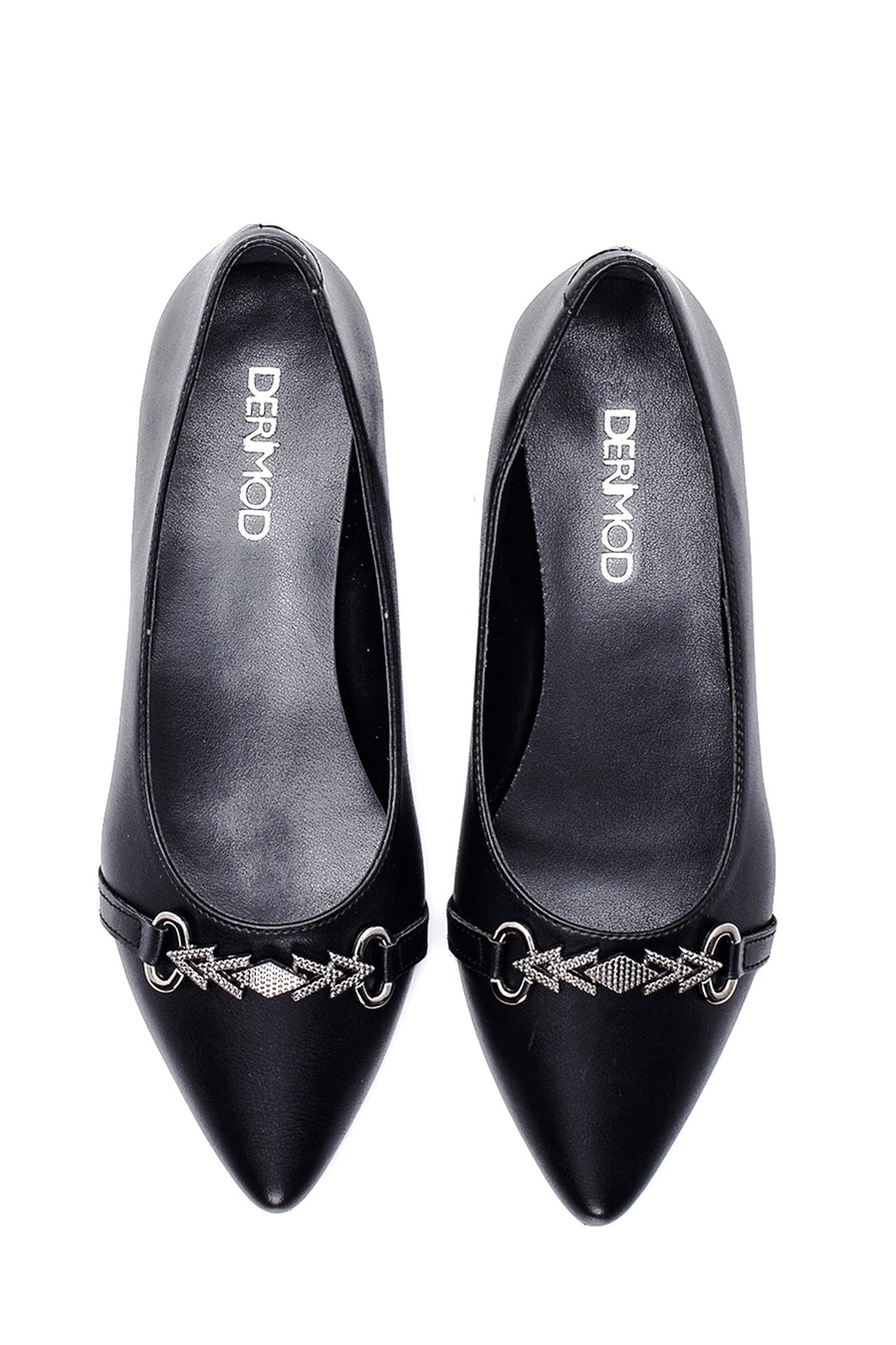 Women's Black Buckle Ballerinas