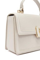 Women's Cream Long Strap Printed Crossbody Bag | Derimod
