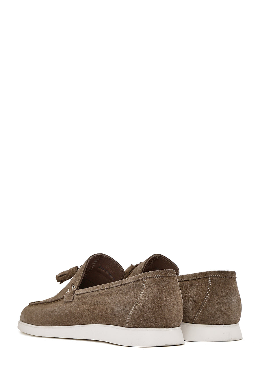 Men's Beige Tassel Suede Leather Casual Loafer
