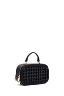 Women's Black Long Strap Braided Crossbody Bag | Derimod