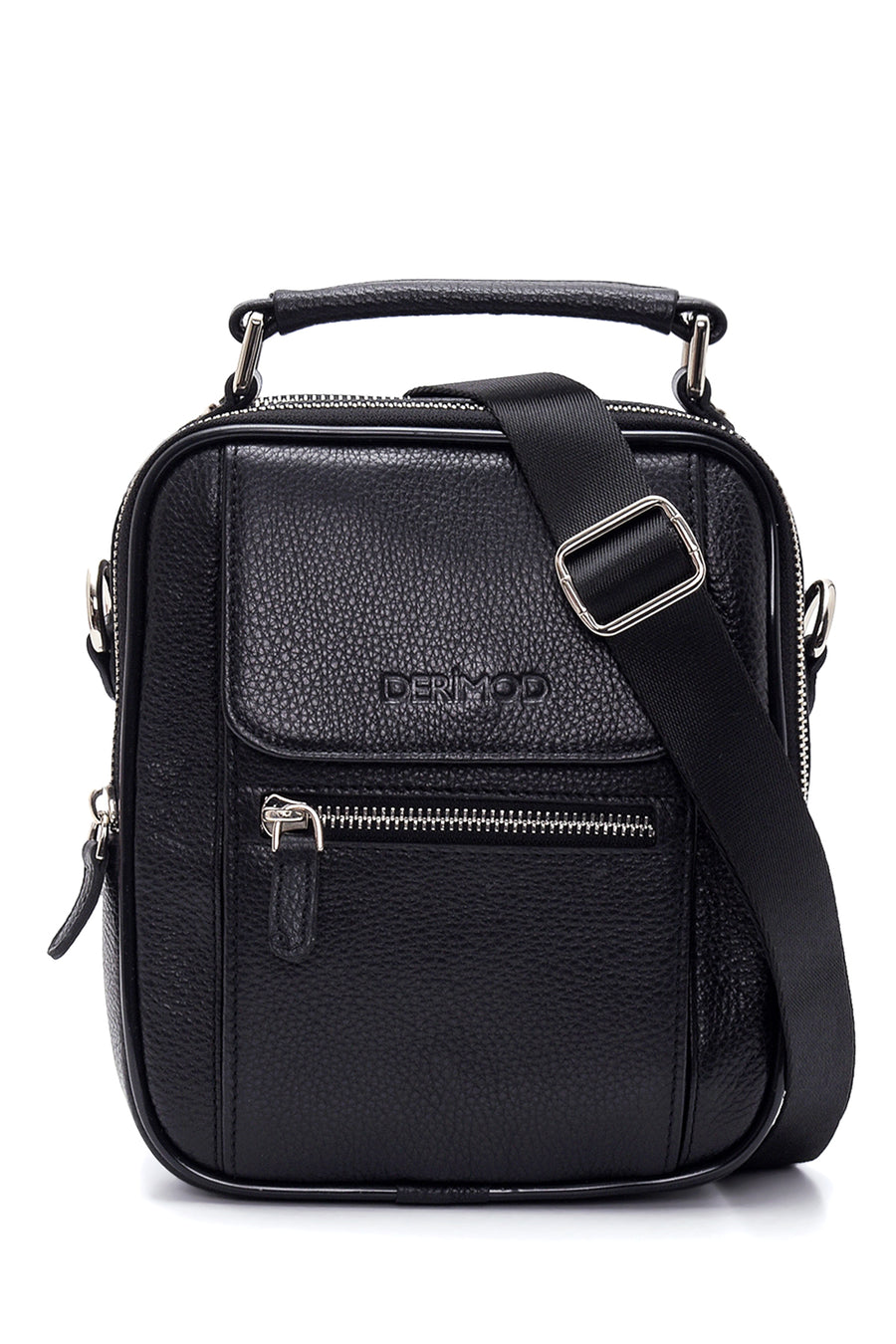 Men's Black Leather Messenger Bag 21SBD3100FT | Derimod