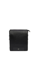 Male Black Leather Messenger Bag | Derimod