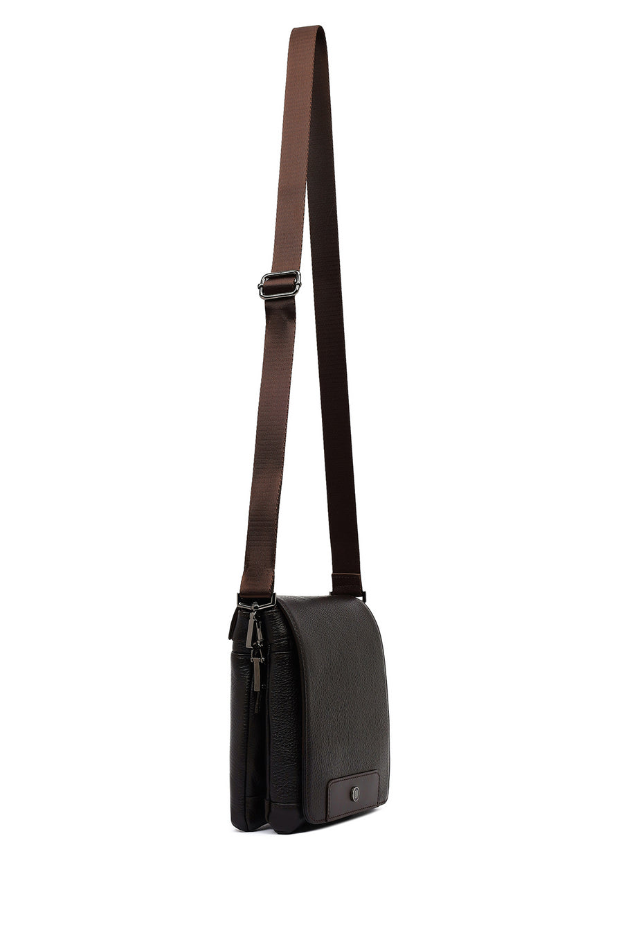 Male Brown Leather Messenger Bag