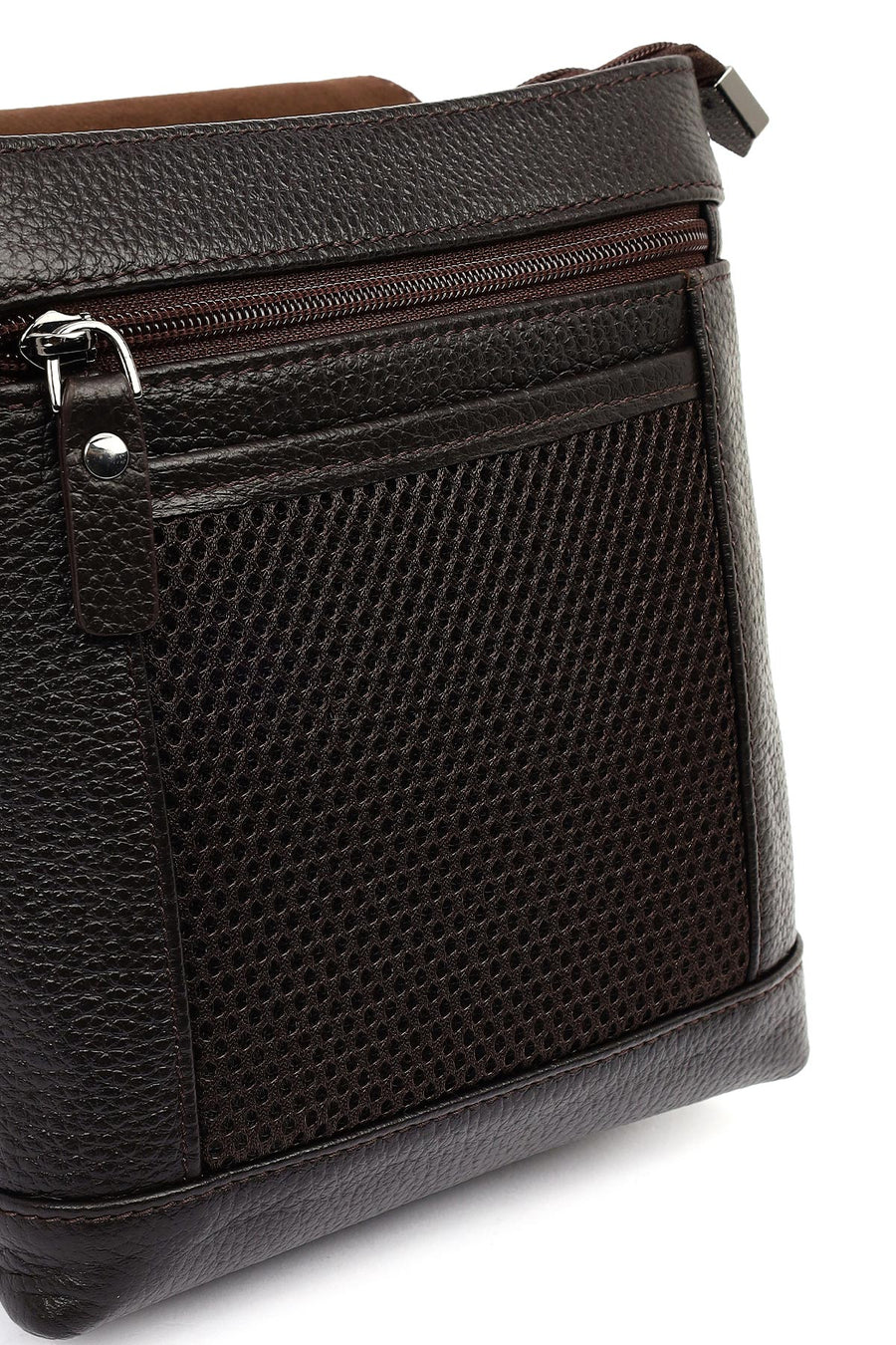 Male Brown Leather Messenger Bag