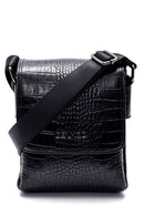 Men's Black Leather Messenger Bag | Derimod