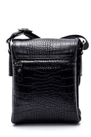 Men's Black Leather Messenger Bag | Derimod
