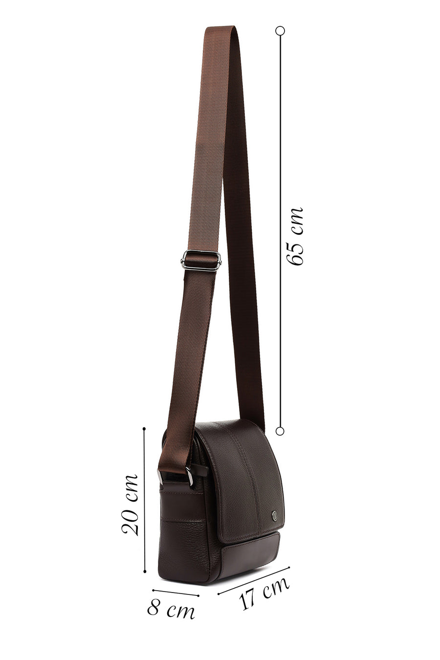 Male Brown Leather Messenger Bag