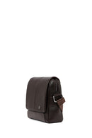 Male Brown Leather Messenger Bag | Derimod