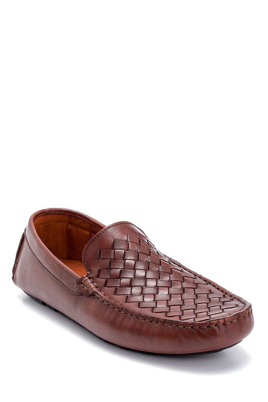 Men's Leather Knit Detailed Loafer