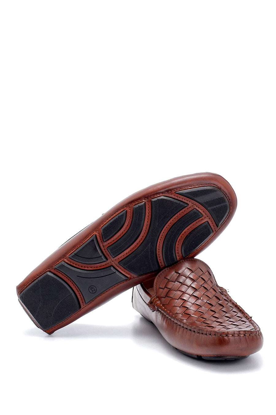Men's Leather Knit Detailed Loafer