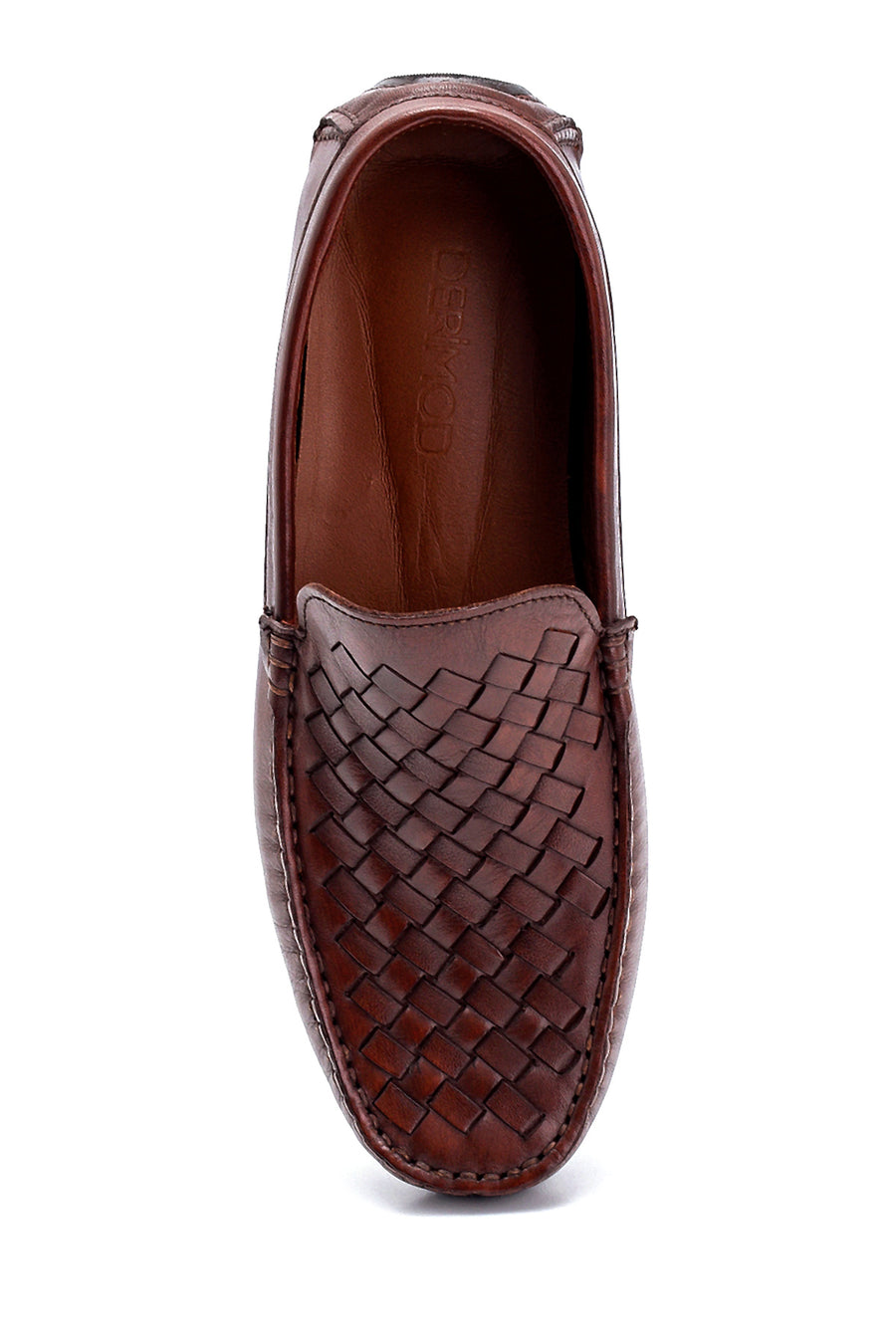 Men's Leather Knit Detailed Loafer