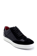 Men's Suede Detailed Leather Sneaker | Derimod