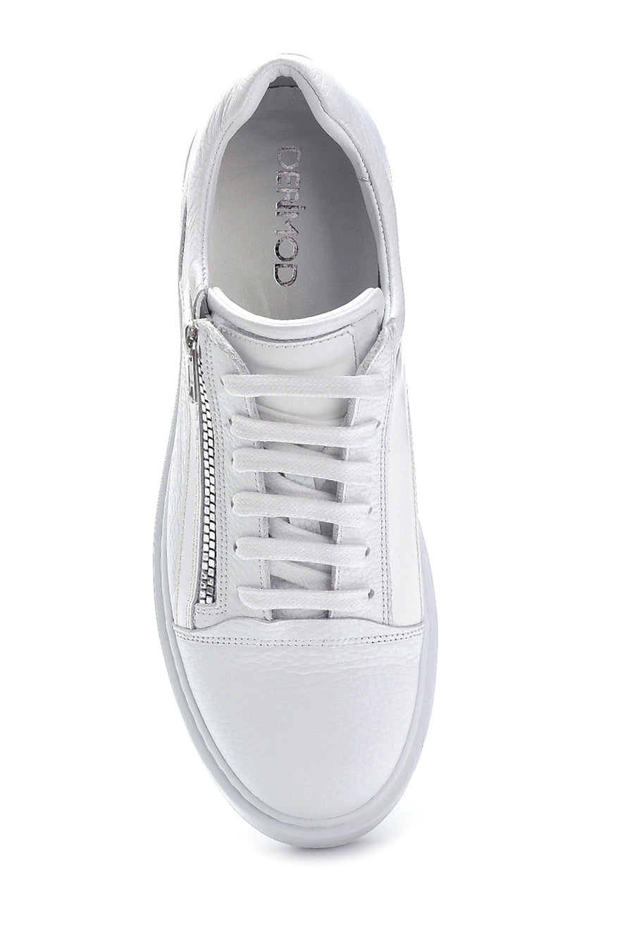 Erkek Deri Fermuar Detaylı Sneaker