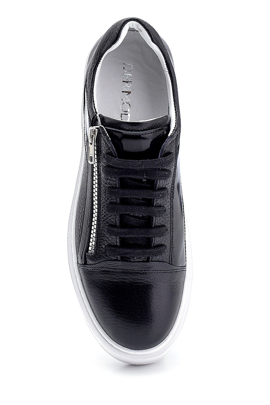 Erkek Deri Fermuar Detaylı Sneaker
