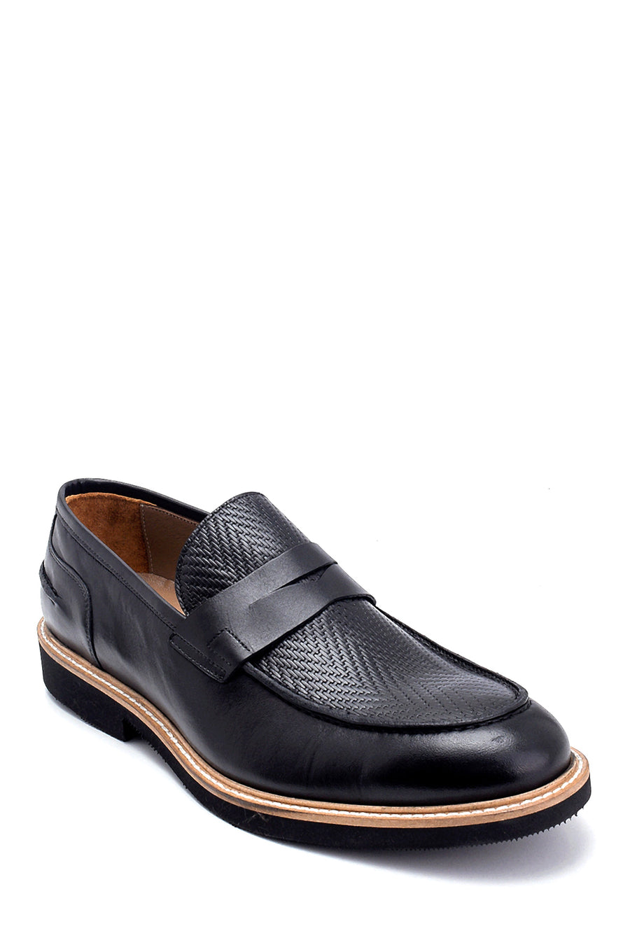 Men's Leather Print Detailed Shoes