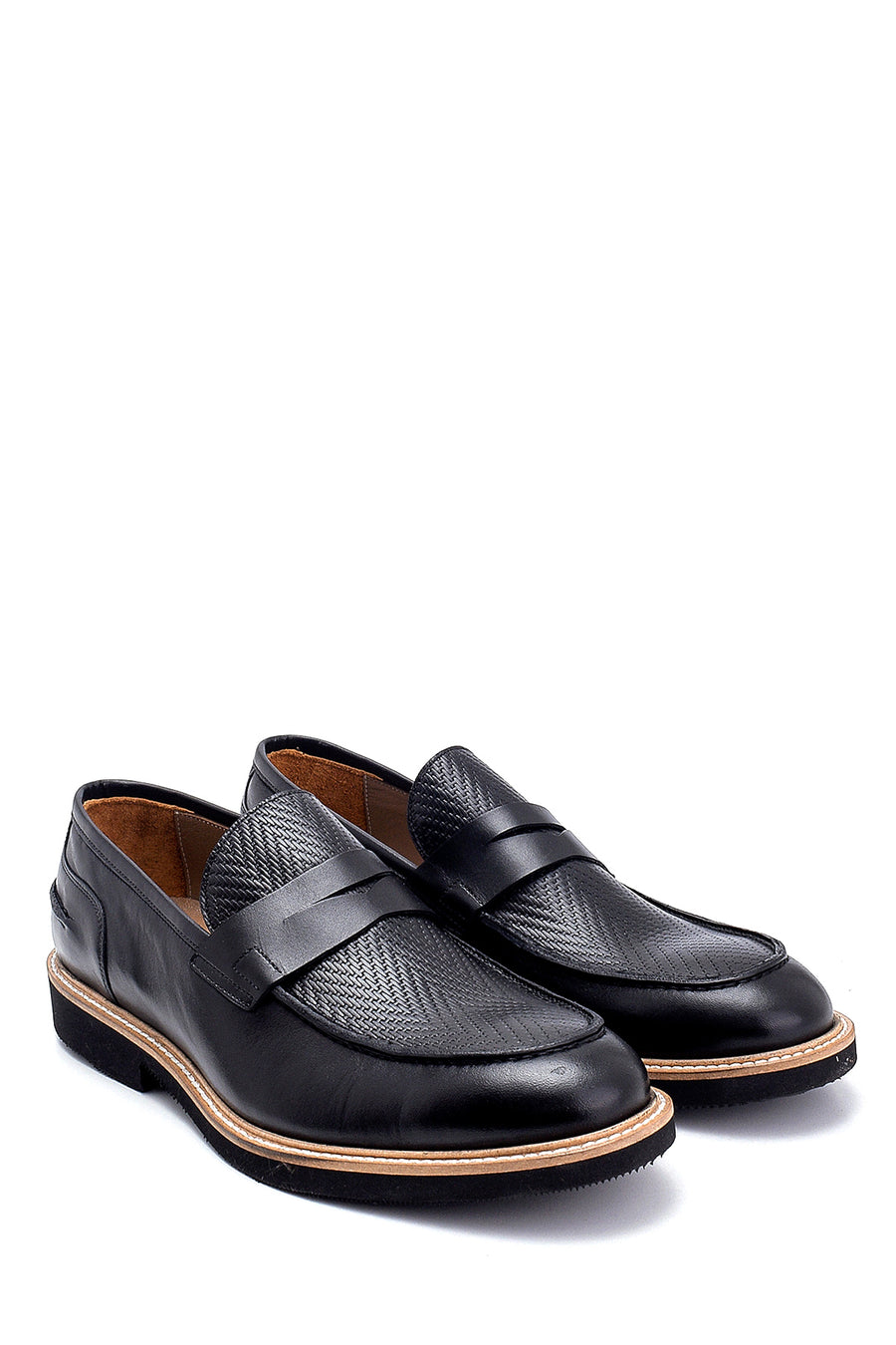 Men's Leather Print Detailed Shoes