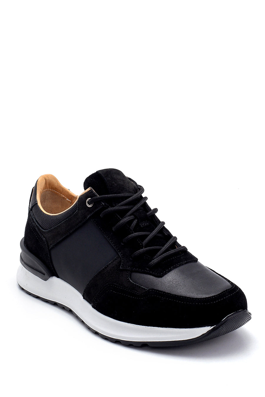 Erkek Süet Detaylı Deri Sneaker