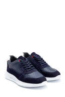 Men's Suede Detailed Leather Sneaker | Derimod