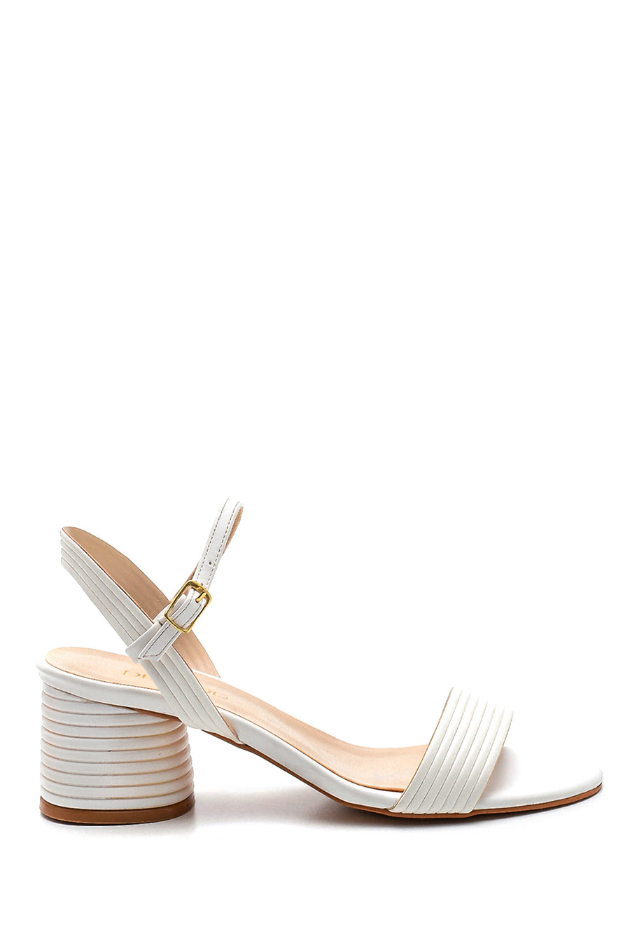 Women's Silver Synthetic Leather Slippers 21SFE260014 | Derimod