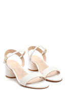 Women's Silver Synthetic Leather Slippers | Derimod