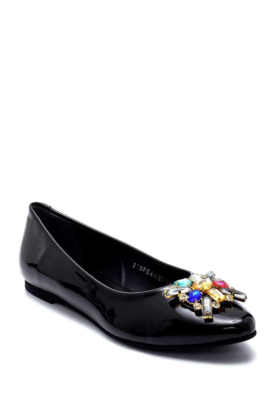 Women's Patent Leather Stone Ballerinas