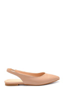 Women's Beige Open Back Daily Ballet Flats | Derimod