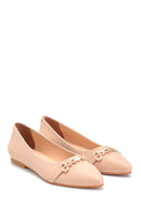 Women's Beige Buckle Ballerinas | Derimod