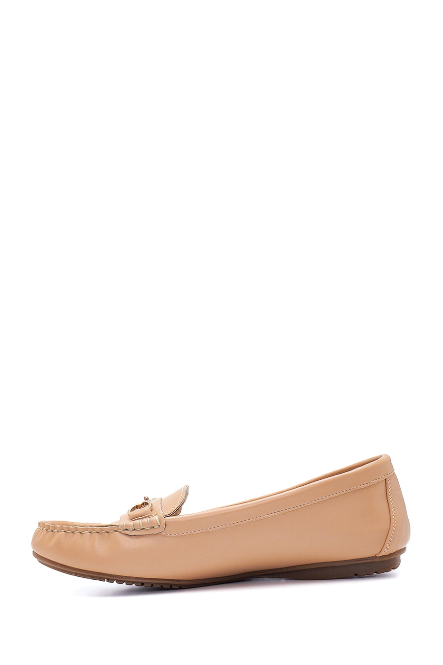 Women's Beige Buckle Casual Loafer