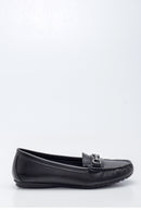 Women's Black Buckle Casual Loafer | Derimod